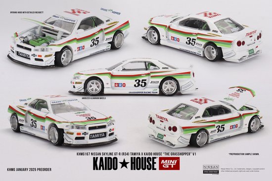 Nissan Skyline GT-R R34 “The Grasshopper” | Kaido House | 1:64 MiniGT KHMG167 van Merkloos