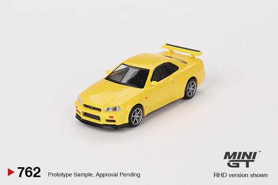 Nissan Skyline GT-R R34 V-Spec (Yellow) | 1:64 MiniGT MGT00762-R van MiniGT