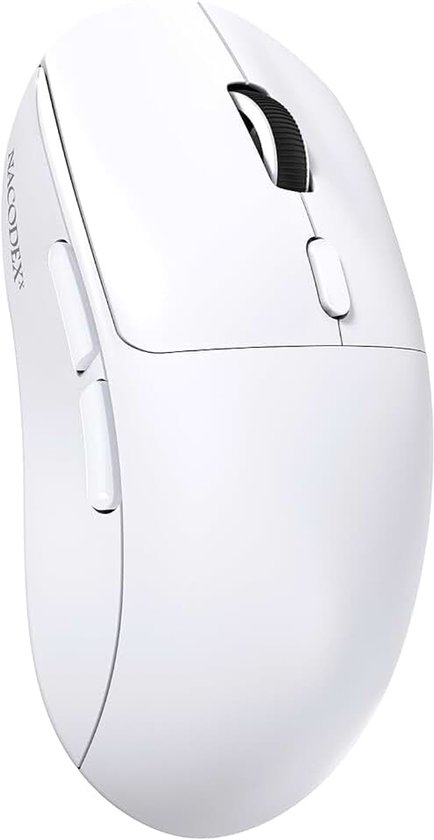 NJ07 SUPERLIGHT Draadloze Computermuis, BT/2,4 GHz/USB-C, 67g Lichtgewicht, 12800 DPI, 300 mAh Batterij, 1K Polling Rate, Gestroomlijnd Ergonomisch, Draadloze Stille Gaming voor PC/Mac - Wit