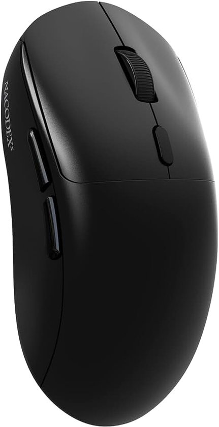 NJ07 SUPERLIGHT Draadloze Computermuis, BT/2,4 GHz/USB-C, 67g Lichtgewicht, 12800 DPI, 300 mAh Batterij, 1K Polling Rate, Gestroomlijnd Ergonomisch, Draadloze Stille Gaming voor PC/Mac -Zwart