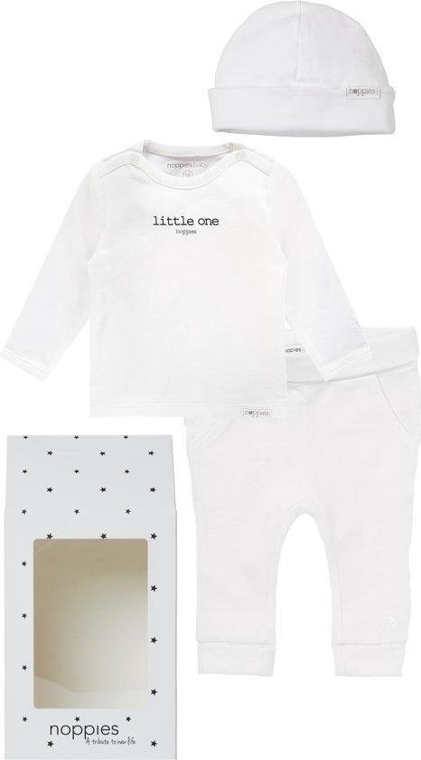 Noppies Prematuur GiftSet(3delig) Unisex Shirt, Broek en Muts Wit- Maat 44 van Noppies