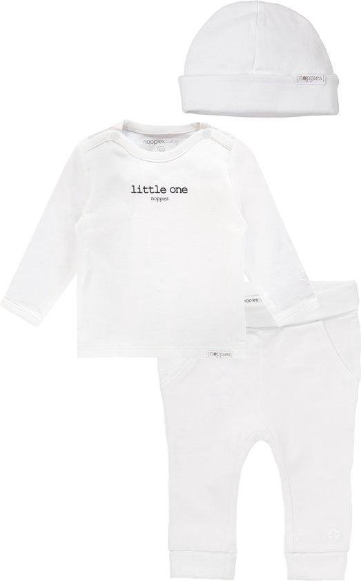 Noppies Set(3delig) Unisex, Shirt, Broek en Muts Wit - Maat 56 van Noppies