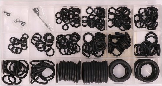 O-ringen set 225-delige doos - Rubberen ringetjes set - Afsluitringetjes set van Techmanus