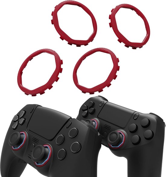 Octagonale Accentringen Vervanging voor PS5 en PS4 Controller Thumbstick Covers Set van Merkloos