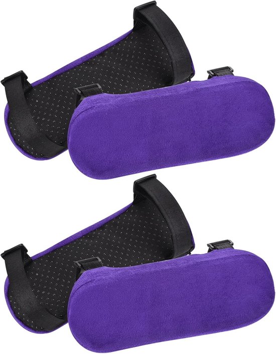 Office Chair Arm Pads - 4 Pairs Soft Armrest Covers - Memory Foam Cotton Removable Washable for Desk Computer Gaming Chair - Purple Blue van Arthurs Cox