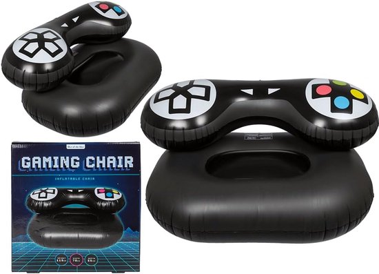 Opblaasbare Fauteuil - Zetel Game Zwart - Ontspannen Gaming - Uniek Controller Design - 32 x 30 x 5cm - Zwart van Merkloos