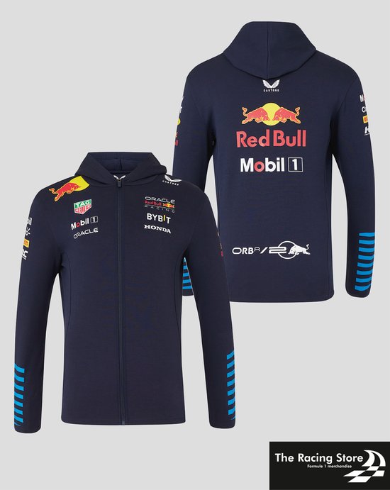 Oracle Red Bull Racing Teamline Hoody met Rits 2024 XXXL - Max Verstappen - Sergio Perez van Oracle Red Bull Racing