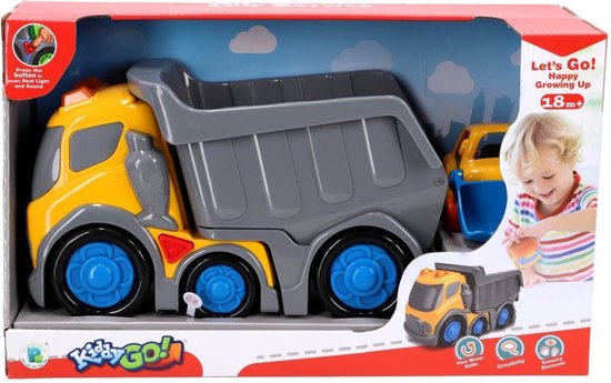 Orange Elephant Kiddygo Dump Truck 31 Cm + Licht En Geluid van Orange Elephant