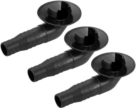 Package of 3 air conditioning drain connectors 19mm angle for windows AC black van Zomia