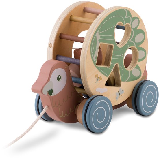 Papegaai houten trekspeelgoed NK-854 Nukido van Merkloos