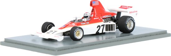 Parnelli VPJ4 Spark Modelauto 1:43 1975 Mario Andretti Vel’s Parnelli Jones Racing S1892 Sweden GP van Spark