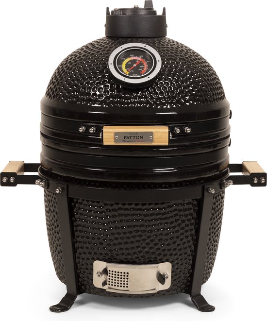 Patton Kamado 15" - keramisch - Tafel model - Premium Black - Medium - Zwart van Patton