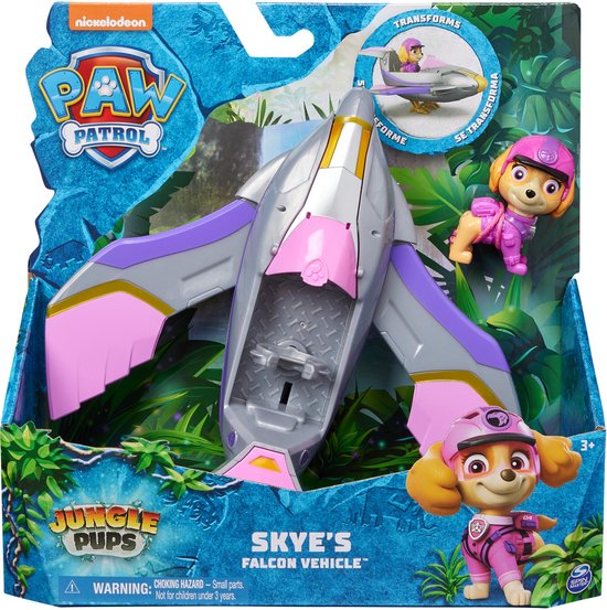 PAW Patrol Jungle Pups - Skye's Valk-voertuig - speelgoedvliegtuig met speelfiguur van PAW Patrol