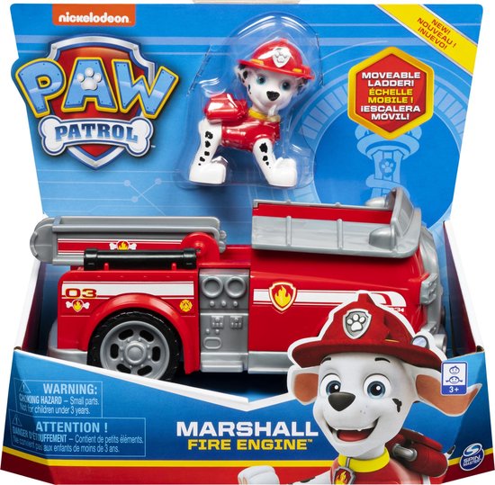 PAW Patrol - Marshall's Brandweerwagen - speelgoedauto met speelfiguur van PAW Patrol