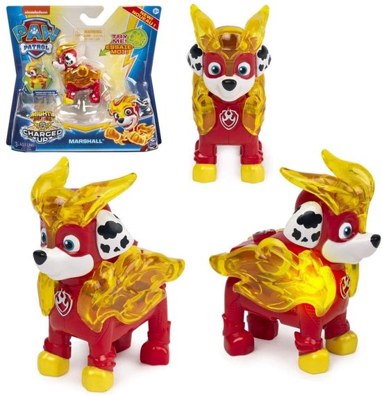 PAW Patrol Mighty Pups Charged Up Marshall - Actiefiguur van Merkloos