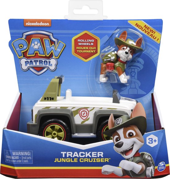 PAW Patrol - Tracker's Jungle Cruiser - speelgoedauto met speelfiguur van PAW Patrol