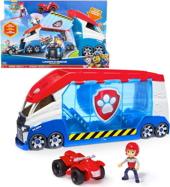 PAW Patrol - Transformerende PAW Patroller met voertuigwerpers lichten en geluiden Ryder-actiefiguur en ATV-speelgoedauto van PAW Patrol