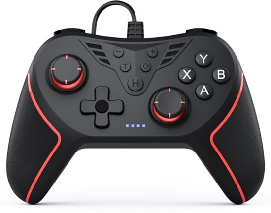 PC-controller met 2-knops toewijzing, bekabelde joystick-controller, compatibel met Windows 7 t/m 11 en plug-and-play met dubbele vibratie van Merkloos