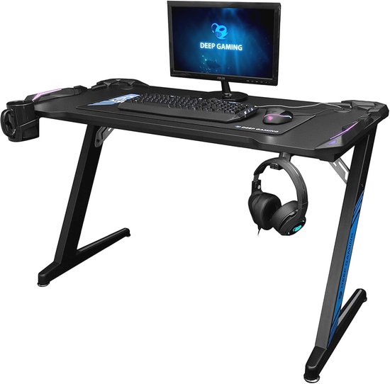 PC Speeltafel voor Gamers - Technisch Hout, 120x60 cm, Zwart