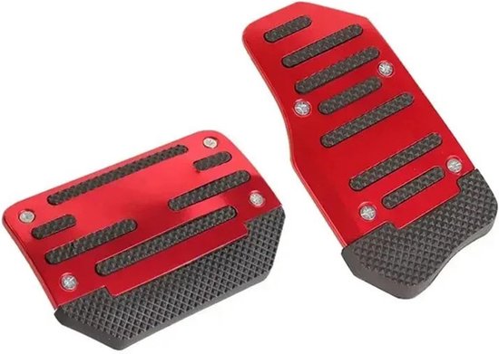 Pedaal Bekleding - Auto Pedalen - Veiliger Rijden - Antislip Oppervlak - Automatische Transmissie - Rood