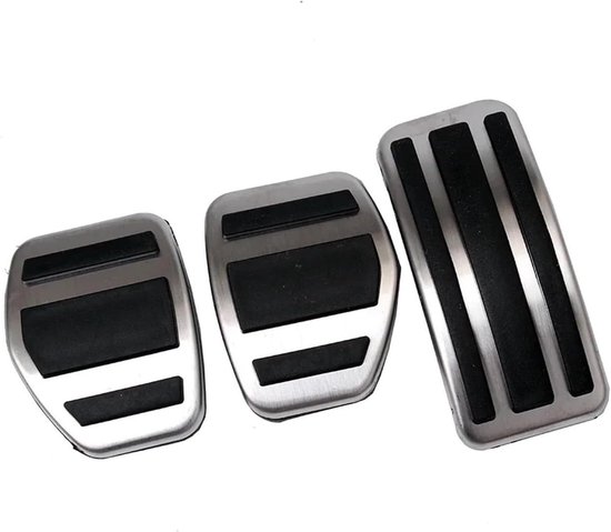 Pedaal Bekleding Set - Auto Pedaal Covers - Verbeterde Grip - Zonder Boren - 3 Delig - Metaal