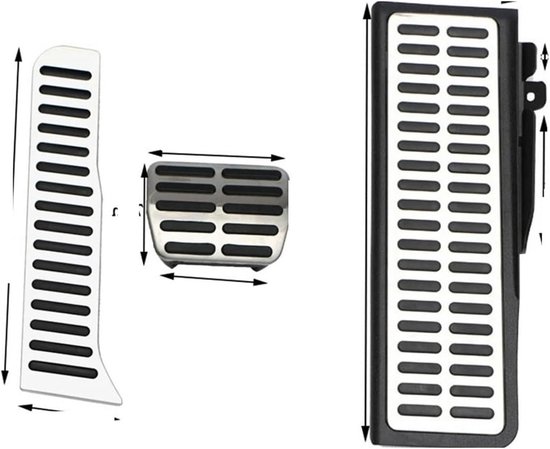 Pedaal Cover Kit - Voetsteun Pedalen - Verbeteren Rijervaring - Antislip Oppervlak - Voor 5 6 MK5 MK6 - Zilver Zwart