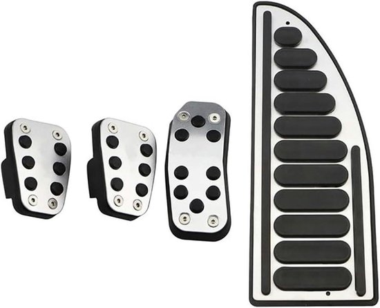 Pedaal Covers - Auto Accessoires - Verbeter Rijervaring - Antislip Ontwerp - Set van 3 - Zilver