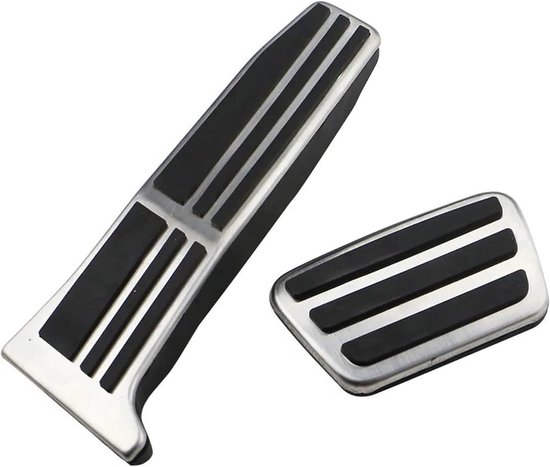 Pedaal Covers - Auto Accessoires - Verbeteren Rijervaring - Antislip Rubber - Set van 2 - Zwart Zilver