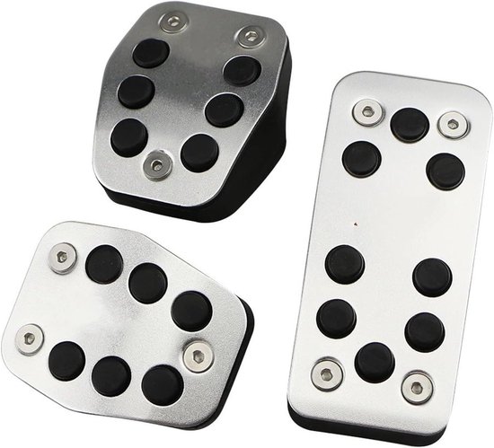 Pedaal Covers - Auto Interieur - Veilig Rijden - Antislip Ontwerp - Set van Drie - Zilver