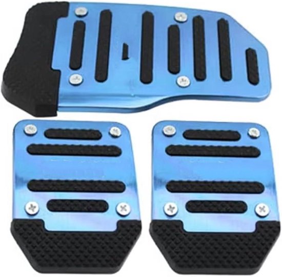 Pedaal Covers - Auto Interieur - Veiliger Rijden - Antislip Aluminium - 3 Stuks - Blauw