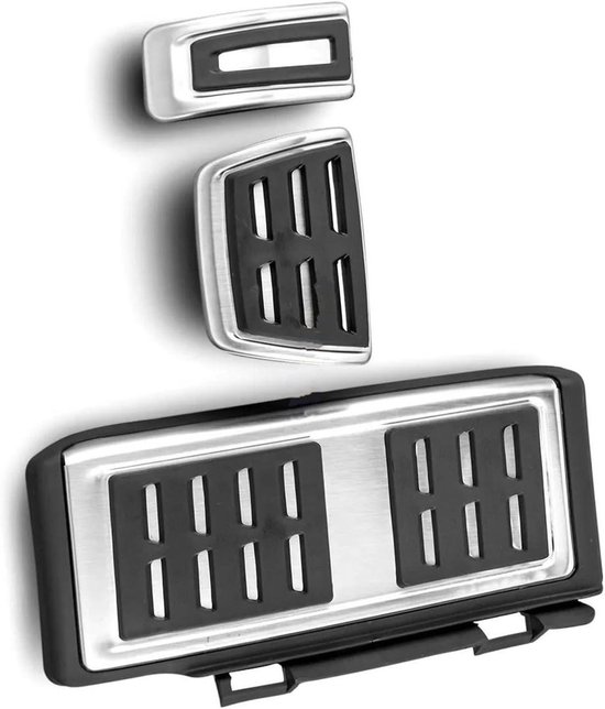 Pedaal Covers - Auto Interieur - Verbeter Rijervaring - Antislip Oppervlak - 3 Stuks - Zilver