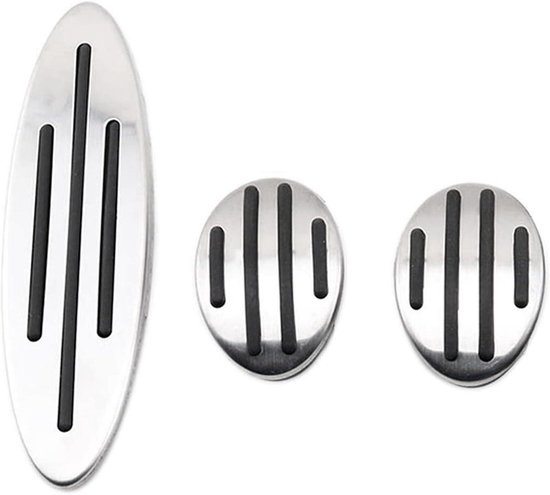 Pedaal Covers - Auto Interieur - Verbeterde Grip - Antislip Ontwerp - Set van 3 - Zilver
