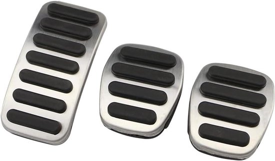 Pedaal Covers - Auto Interieur - Verbeterde Grip - Antislip Rubber - MT 3* - Zilver