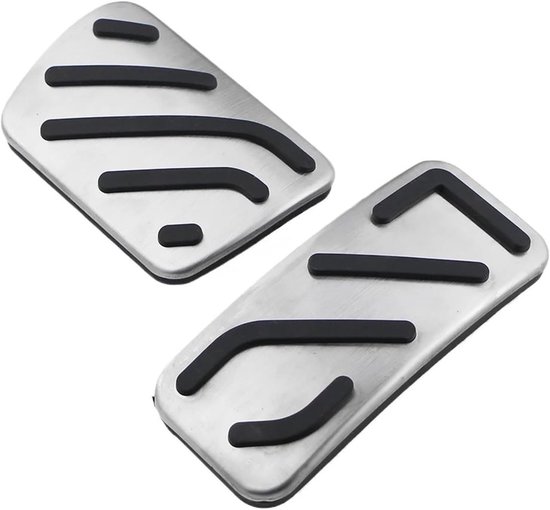 Pedaal Covers - Gaspedaal Rempedaal - Auto Interieur - Roestvrij Staal - Set van 2 - Zilver