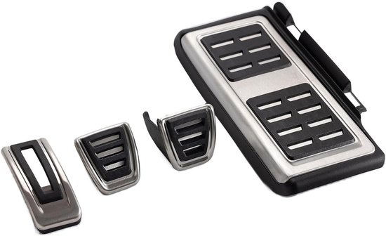 Pedaal Covers - Rem Pedaal Covers - Auto Interieur Tuning - Roestvrij Staal - 4 Stuks - Zilver