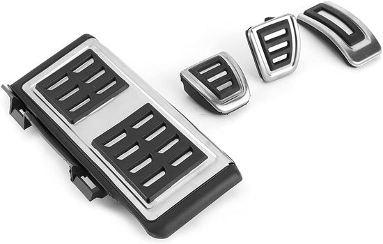 Pedaal Covers Set - Antislip Pedaalhoezen - Handmatige Transmissie - Roestvrij Staal - 4 Stuks - Zilver