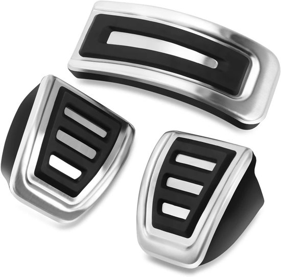 Pedaal Covers Set - Auto Interieur - Veilig Rijden - Antislip Oppervlak - 3 Delig - Zilver