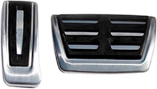 Pedaal Covers Set - Auto Interieur - Verbeter Rijcomfort - Antislip Rubber Grip - AT 2 Stuks - Zilver
