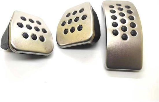 Pedaal Covers Set - Auto Interieur - Verbeterde Grip - Roestvrij Staal Rubber - 3 Stuks - One Color