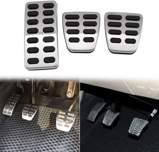 Pedaal Covers Set - Auto Pedaal Beschermers - Verbeterde Grip - Antislip Oppervlak - 3 Stuks - Metaal