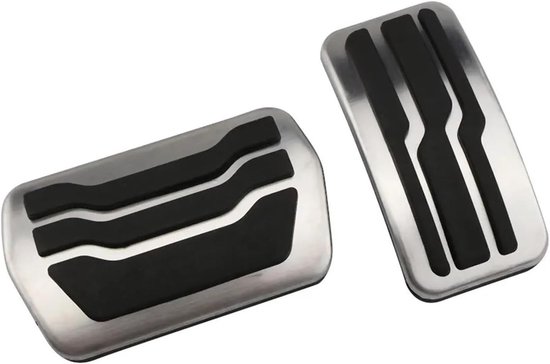 Pedaal Covers Set - Auto Pedaal Pads - Verbeterde Grip - Roestvrij Staal - AT zonder Rust - Zilver