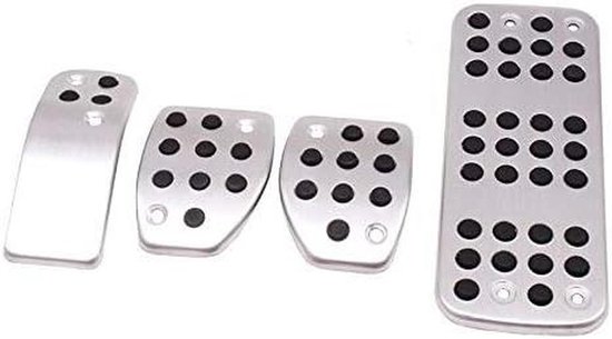 Pedaal Covers Set - Auto Pedaal - Verbeterde Grip - Antislip Ontwerp - 3 Stuks - Zilver