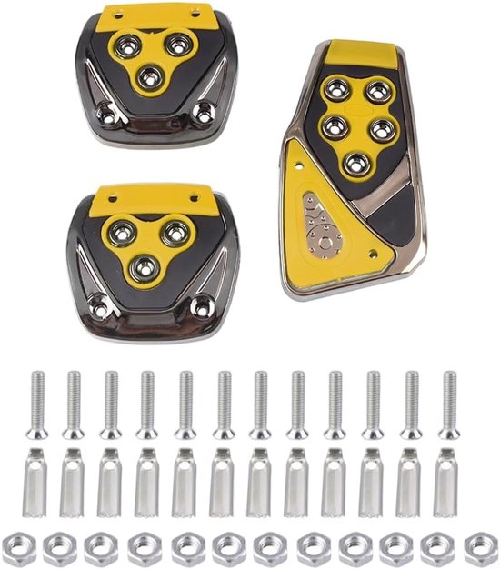 Pedaal Covers Set - Auto Pedaalhoezen - Sportief Rijden - Antislip Aluminium - 3 stuks - Goud