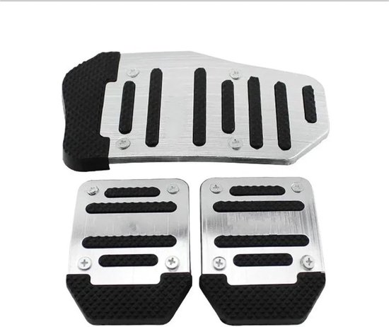 Pedaal Covers Set - Auto Pedaalhoezen - Verbeter Rijcomfort - Antislip Aluminium Legering - Universeel - Zilver