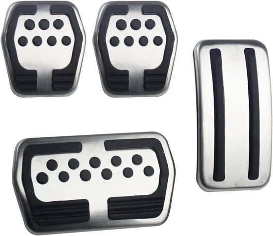 Pedaal Covers Set - Auto Pedaalhoezen - Verbeterde Grip - Antislip Ontwerp - 2 Stuks - Zilver Zwart