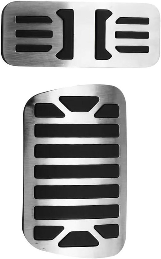 Pedaal Covers Set - Auto Pedaalhoezen - Verbeterde Rijervaring - Antislip Rubber Oppervlak - 2 Stuks - Zilver Zwart