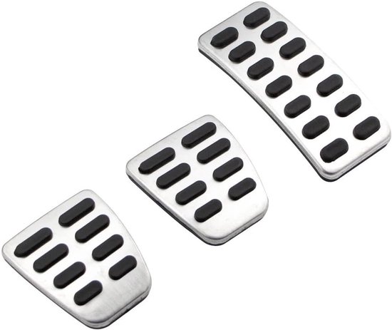 Pedaal Covers Set - Auto Pedaalhoezen - Verbeteren Rijervaring - Antislip Rubber Inzet - MT Zonder Rust - Zilver