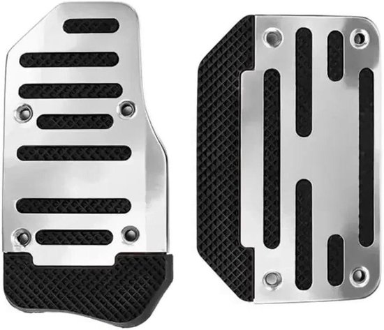 Pedaal Covers Set - Auto Voetsteun - Verbeterde Rijervaring - Antislip Grip - 2 Stuks - Zilver