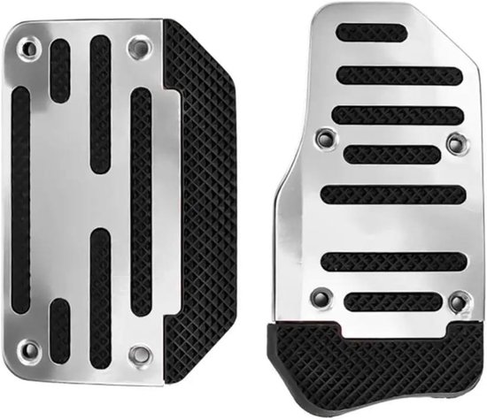 Pedaal Covers Set - Rem Gas - Auto Interieur - Antislip Ontwerp - Universele Pasvorm - Zilver