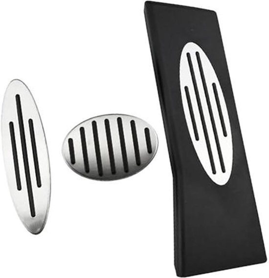 Pedaal Pad - Auto Pedalen - Soepel Schakelen - Antislip Oppervlak - 50 g - Zwart met Zilver